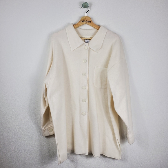 Honors Plus Size Ivory Soft Thin Button Up Jacket - Picture 4 of 8